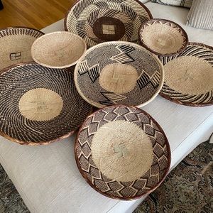Set of 8 - African Wall Baskets